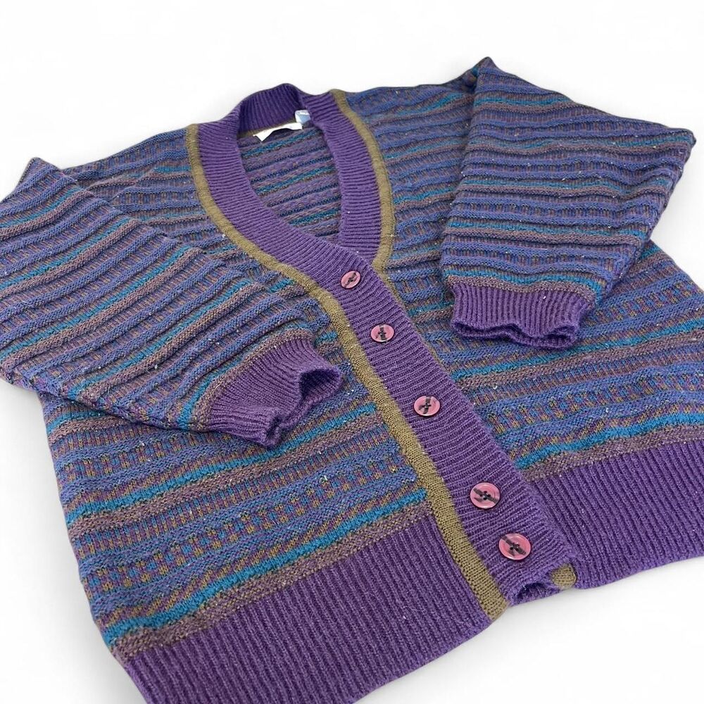 Vintage Autograph Grandpa Multicolored Sweater Size large.